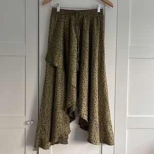 Asymmetrical cheetah skirt